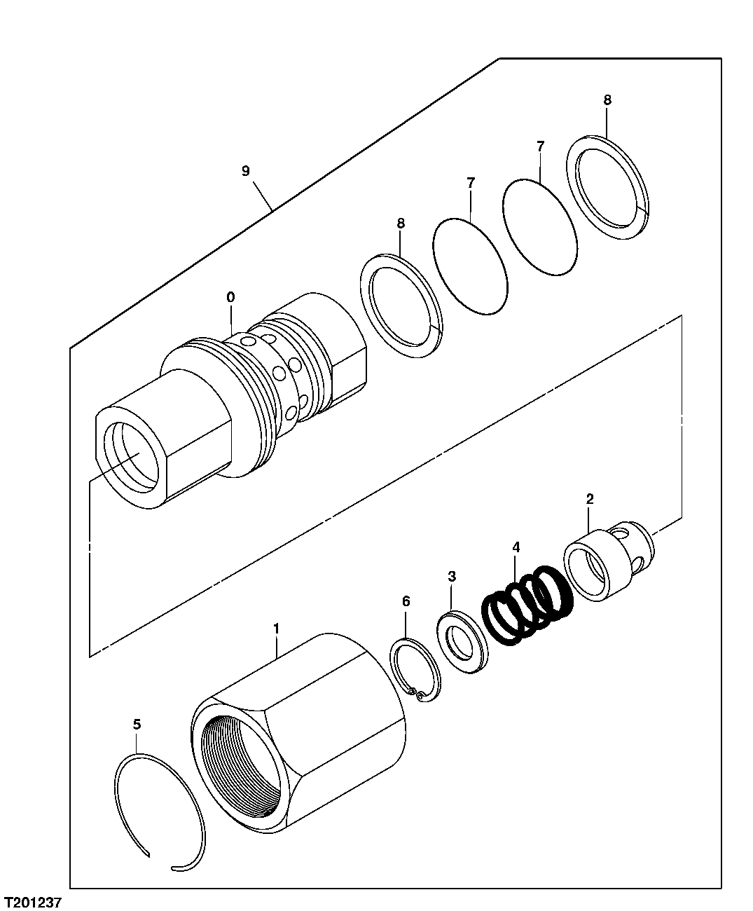 Схема запчастей John Deere 30CLC - 314 - SLOW RETURN VALVE (SUPER LONG FRONT) 4360 HYDRAULICS