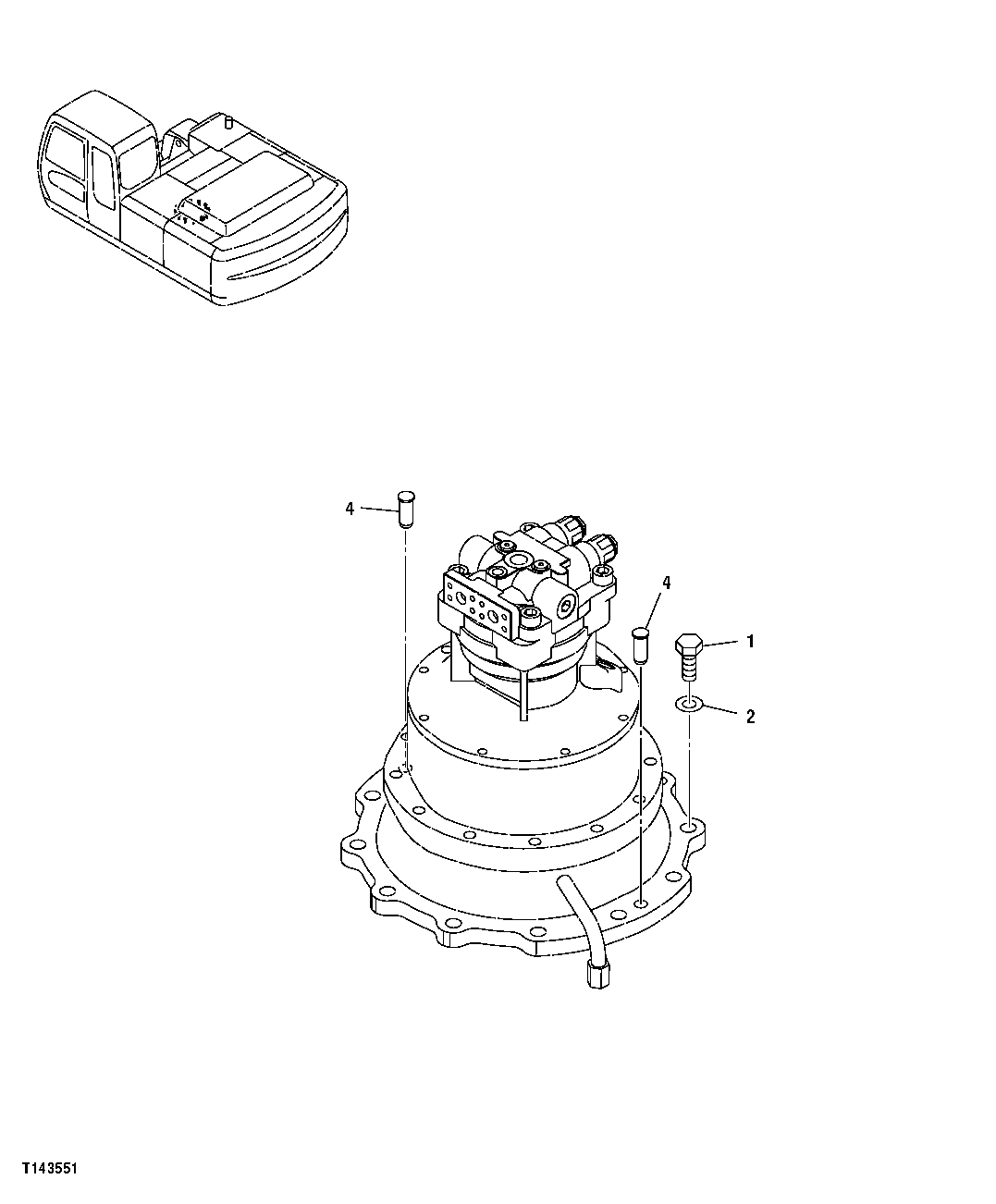 Схема запчастей John Deere 30CLC - 315 - SWING MOTOR AND GEARBOX SUPPORT HARDWARE 4360 HYDRAULICS