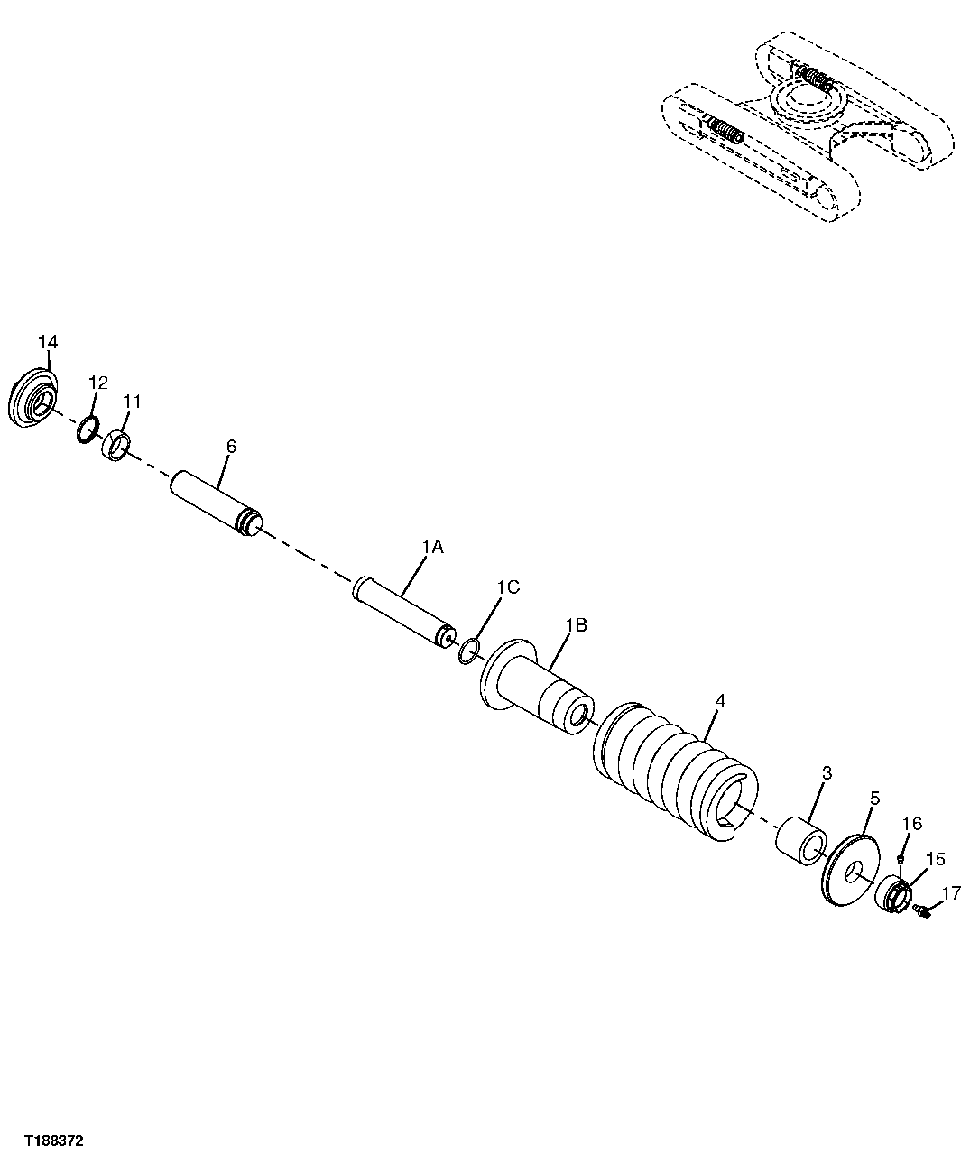 Схема запчастей John Deere 20C - 4 - TRACK CHAIN TENSION ADJUSTER (SEE ADJUSTER PAGE FOR EXCEPTIONS) 0130 TRACK SYSTEMS