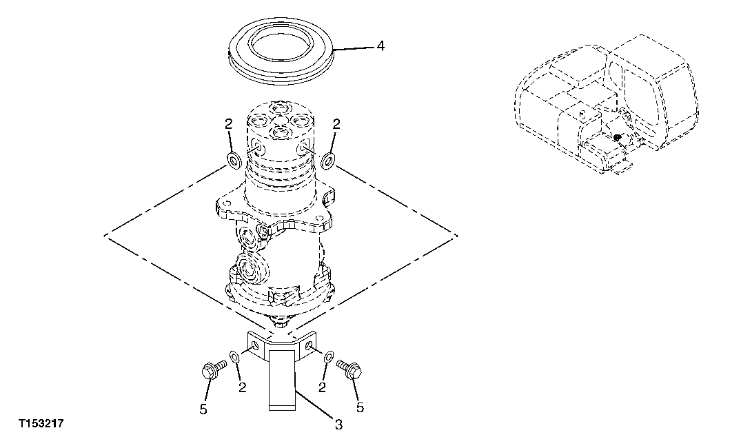 Схема запчастей John Deere 20C - 19 - ROTARY MANIFOLD TOP COVER AND MOUNTING BRACKET 0260 AXLES, DIFFERENTIAL & SUSPENSION SYSTEM HYDRAULICS (INCLUDING FWD)