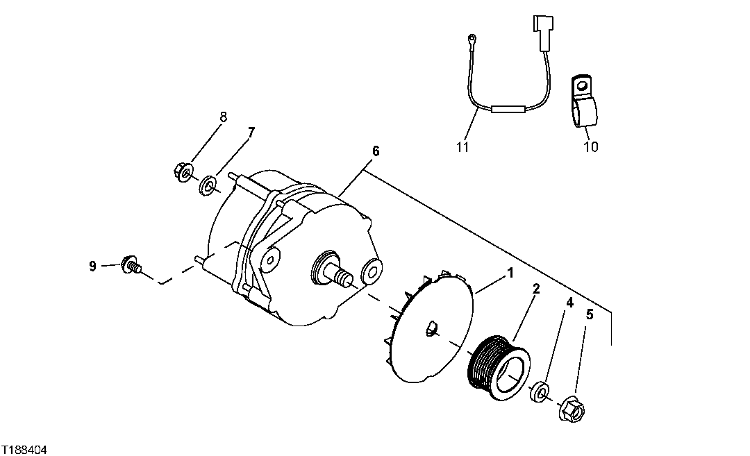 Схема запчастей John Deere 20C - 85 - ALTERNATOR AND WIRING HARNESS 1672 ALTERNATOR, REGULATOR AND CHARGING SYSTEM WIRING