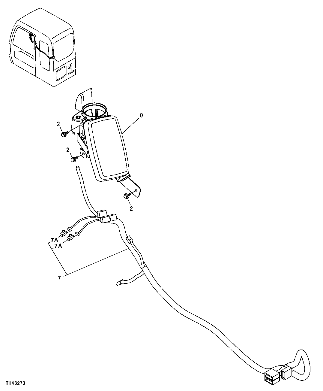 Схема запчастей John Deere 20C - 89 - CAB DISPLAY MONITOR AND WIRING HARNESS 1674 WIRING HARNESS & SWITCHES
