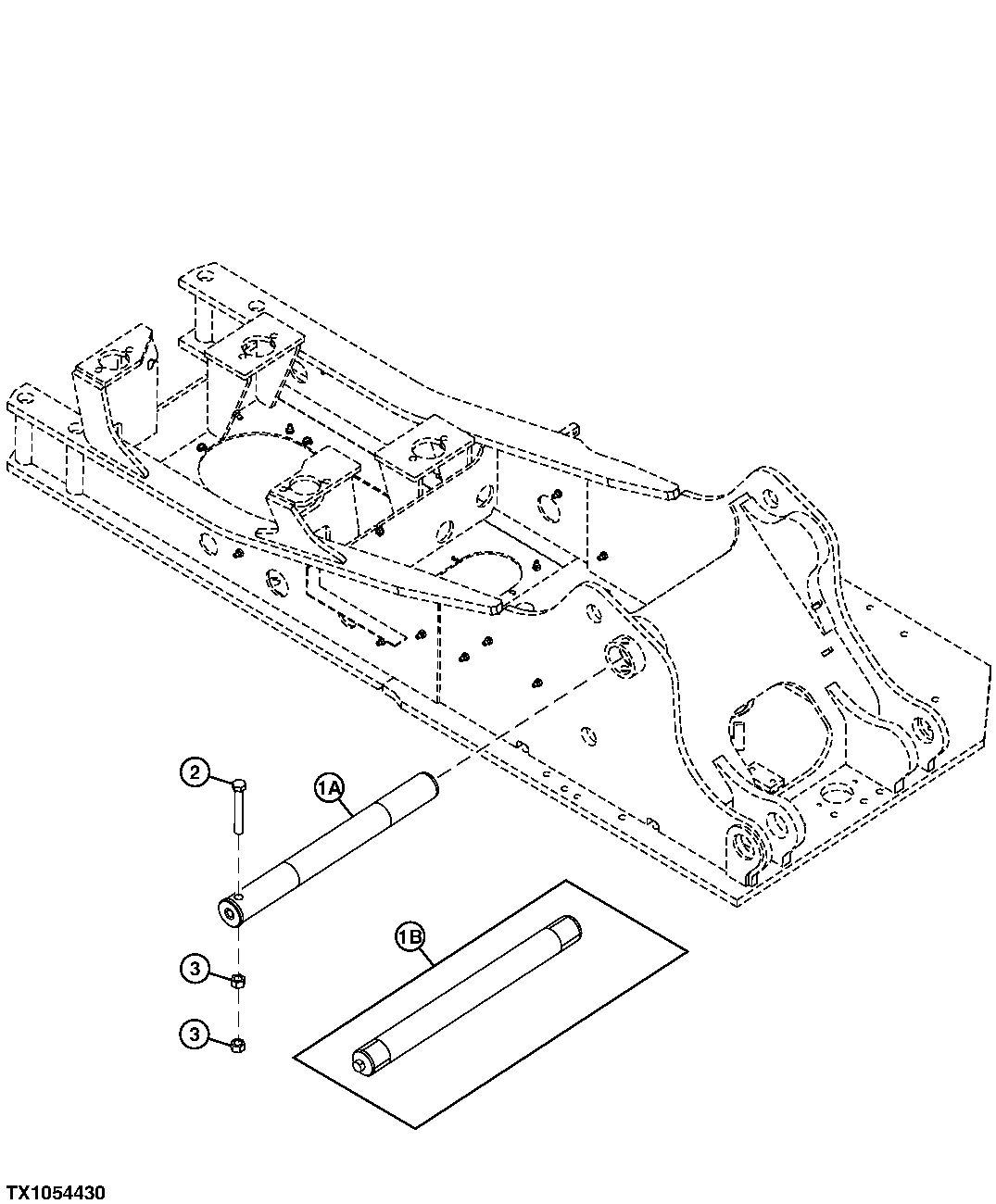 Схема запчастей John Deere 20C - 103 - BOOM TO MAIN FRAME PIN 1740 FRAME INSTALLATION