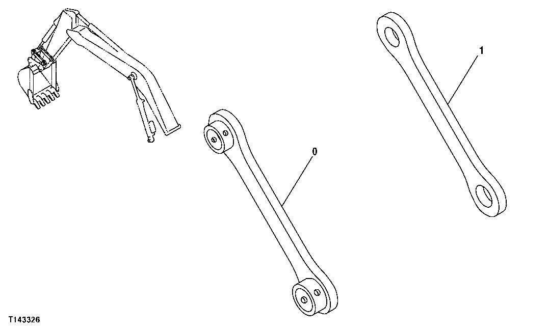 Схема запчастей John Deere 20C - 190 - BUCKET GUIDE LINK 3340 EXCAVATOR FRAMES