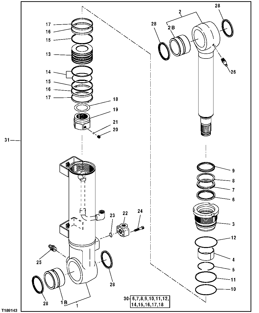 Схема запчастей John Deere 20C - 270 - Left Blade Cylinder And Oil Lines (Factory Installed) 3365 HYDRAULIC CYLINDERS