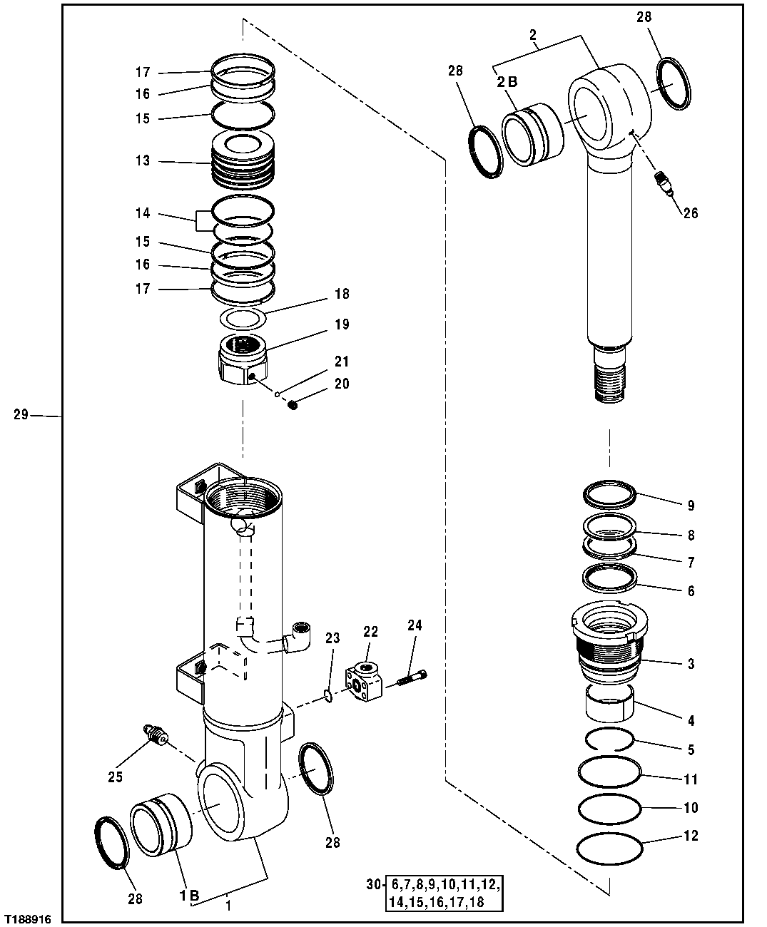 Схема запчастей John Deere 20C - 271 - Left Blade Cylinder And Oil Lines, Replacement Cylinder 3365 HYDRAULIC CYLINDERS