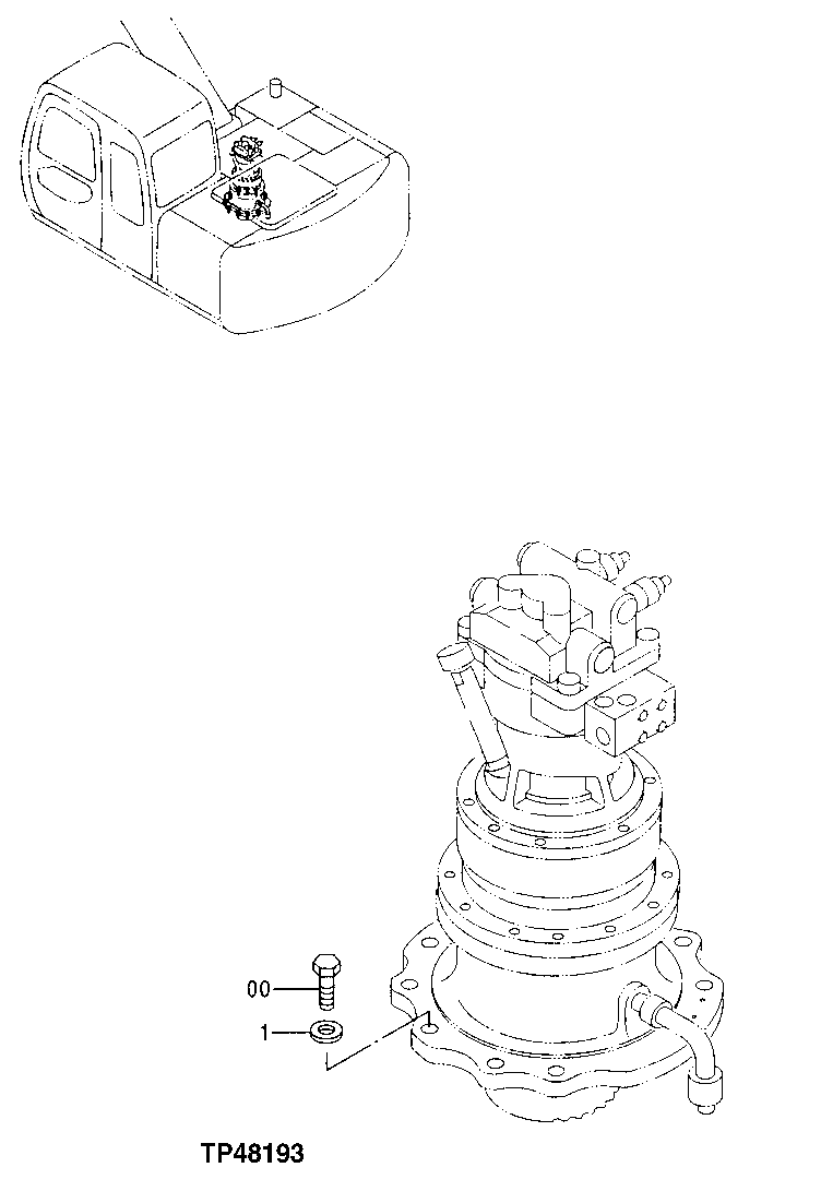 Схема запчастей John Deere 20C - 274 - SWING GEARBOX MOUNTING 4360 HYDRAULICS