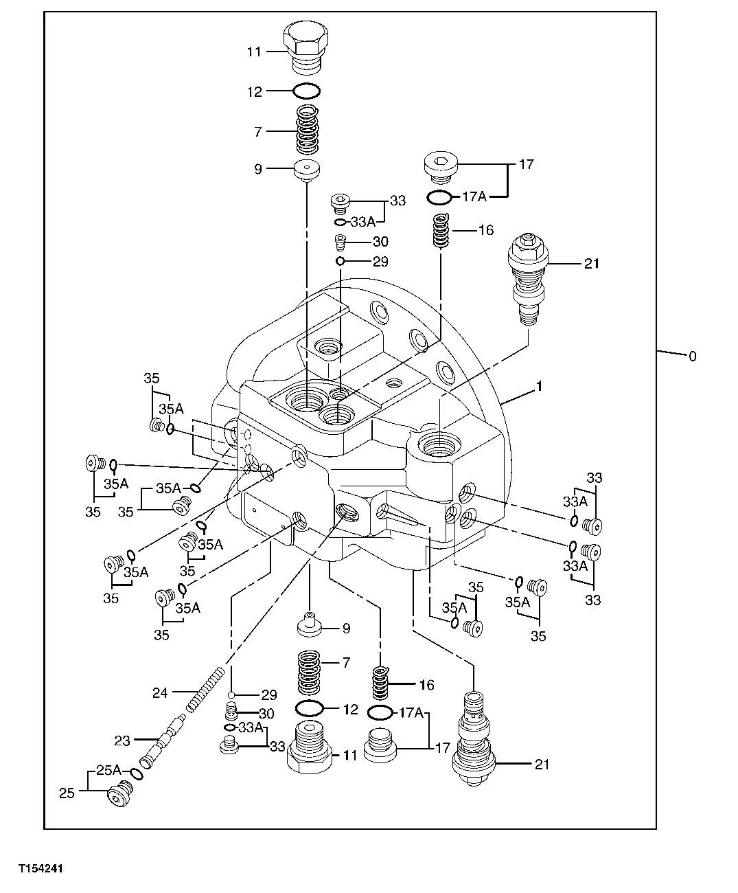 Схема запчастей John Deere 70CLC - 21 - Propel Motor Brake Valve Components ( - XXXXXX) 0260 AXLES, DIFF. & SUSP. SYS. HYD. (INCL. FWD)