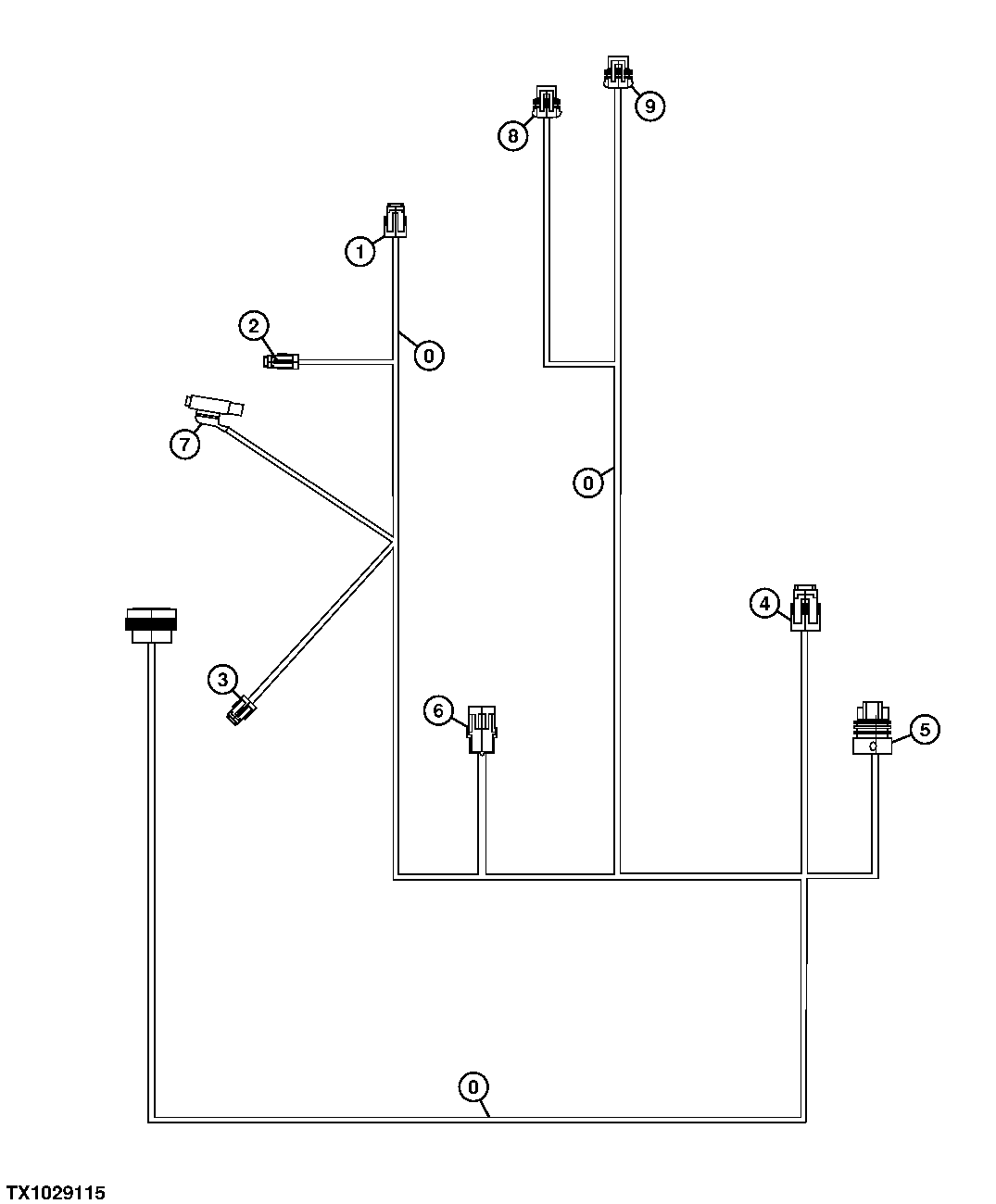 Схема запчастей John Deere 70CLC - 176 - ENGINE WIRING HARNESS AND CONNECTORS 1674 WIRING HARNESS & SWITCHES (IF NOT INCLUDED ELSEWHERE)