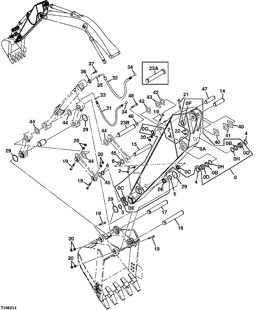 Схема запчастей John Deere 70CLC - 277 - STANDARD ARM 3.1M 3340 EXCAVATOR FRAMES