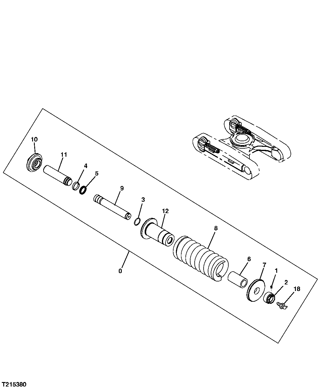 Схема запчастей John Deere 30CLC - 9 - Adjuster (330CLC) (Manufactured at Berco) (XXXXXX - ) 0130 TRACK SYSTEMS