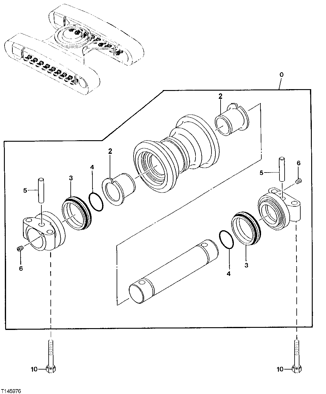 Схема запчастей John Deere 30CLC - 13 - LOWER ROLLER (330CLC) 0130 TRACK SYSTEMS