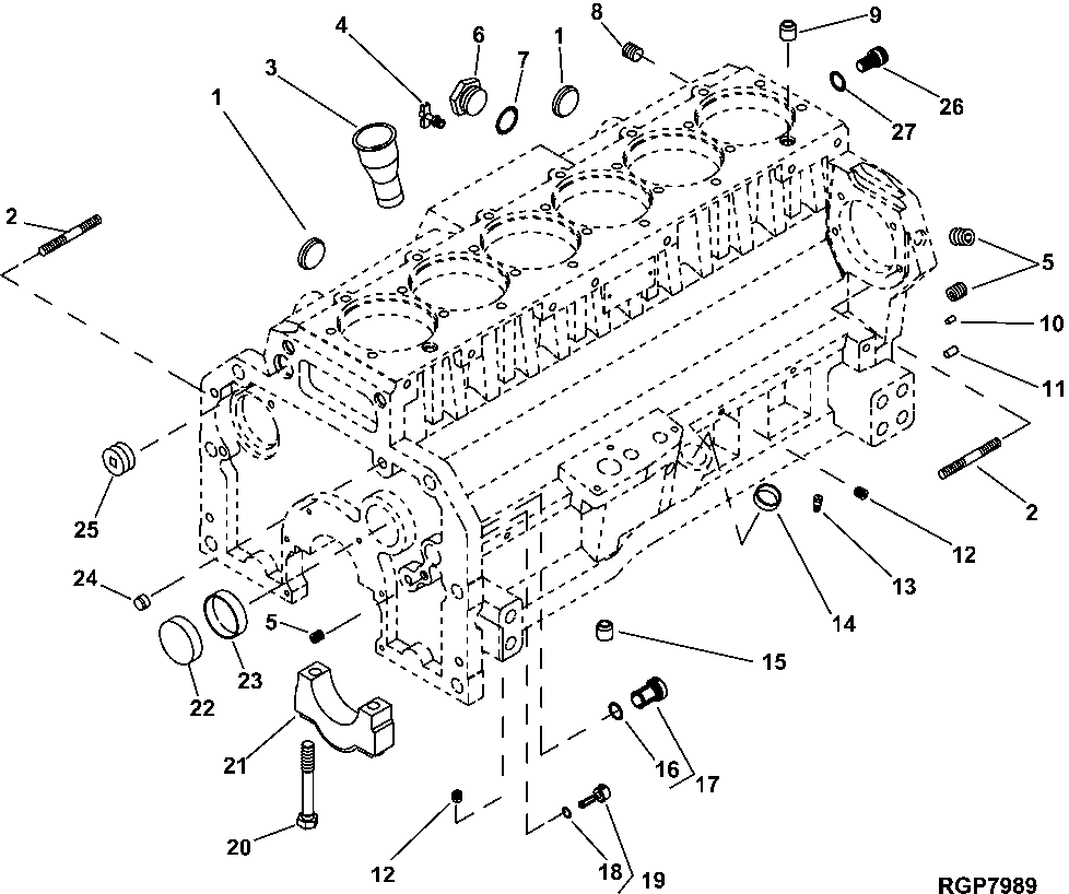 Схема запчастей John Deere 30CLC - 51 - 4606 CYLINDER BLOCK FITTINGS 0400A 6081HT002 6081HT002 6081HT002