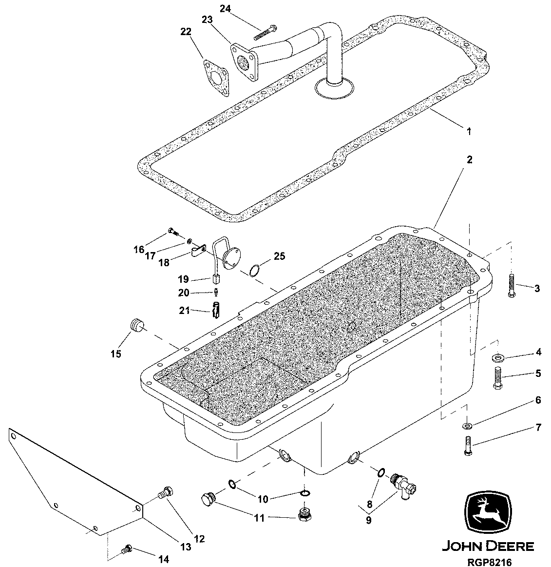 Схема запчастей John Deere 30CLC - 56 - 1907 OIL PAN 0400A 6081HT002 6081HT002 6081HT002