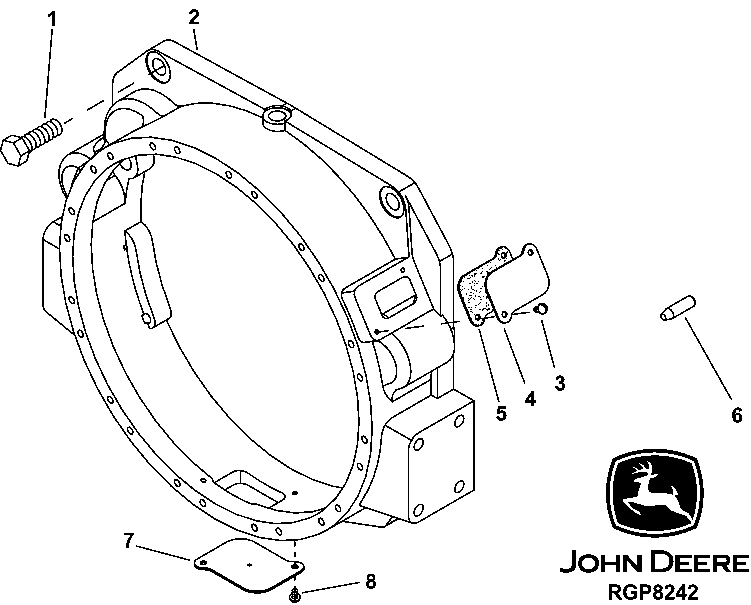 Схема запчастей John Deere 30CLC - 139 - FLYWHEEL HOUSING (SAE #2) 0400B 6081HT008 6081HT008-RE527869 6081HT008