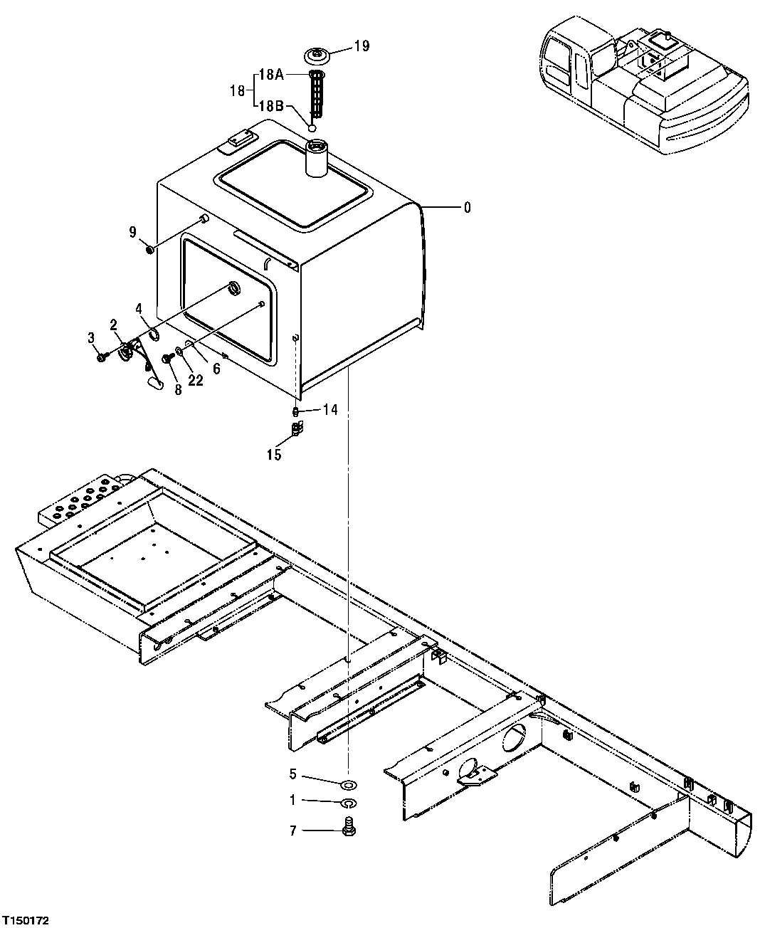 Схема запчастей John Deere 30CLC - 181 - Fuel Tank and Mounting 0560 EXTERNAL FUEL SUPPLY SYSTEMS