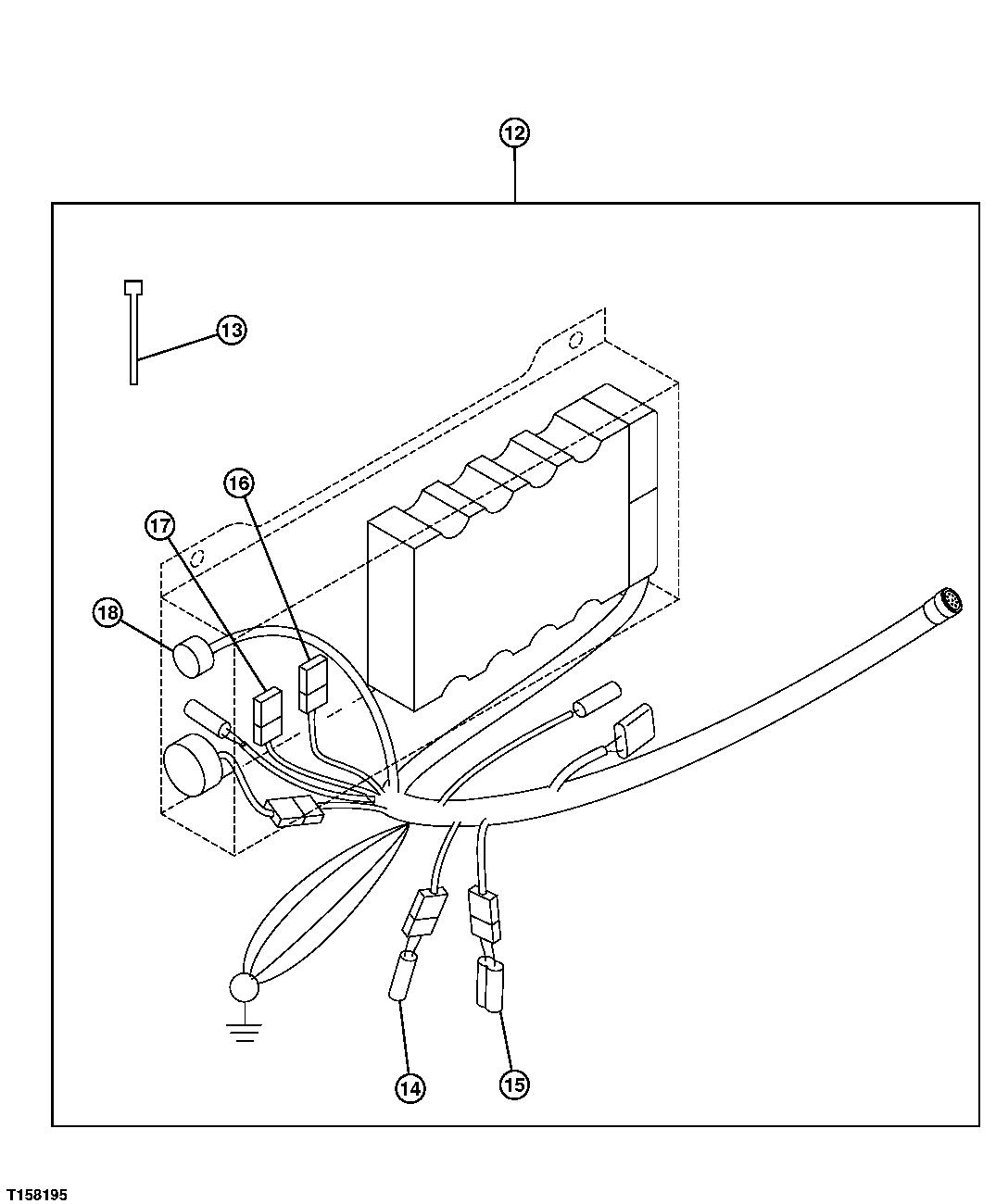 Схема запчастей John Deere 30CLC - 198 - ENGINE CONTROL UNIT WIRING HARNESS 1674 WIRING HARNESS & SWITCHES (IF NOT INCLUDED ELSEWHERE)