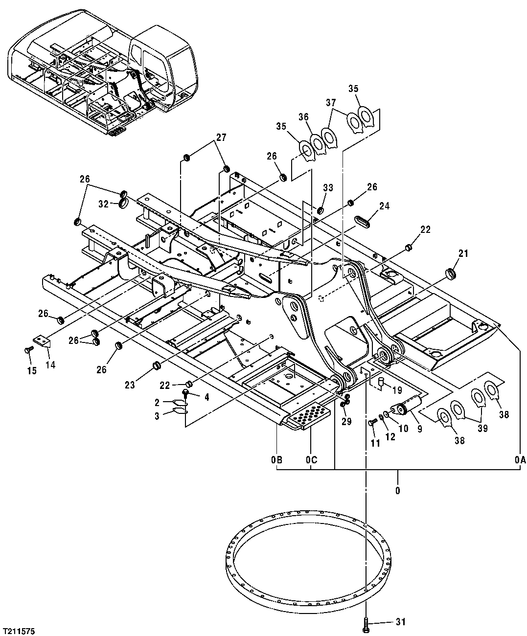 Схема запчастей John Deere 30CLC - 202 - MAIN FRAME 1740 FRAME INSTALLATION