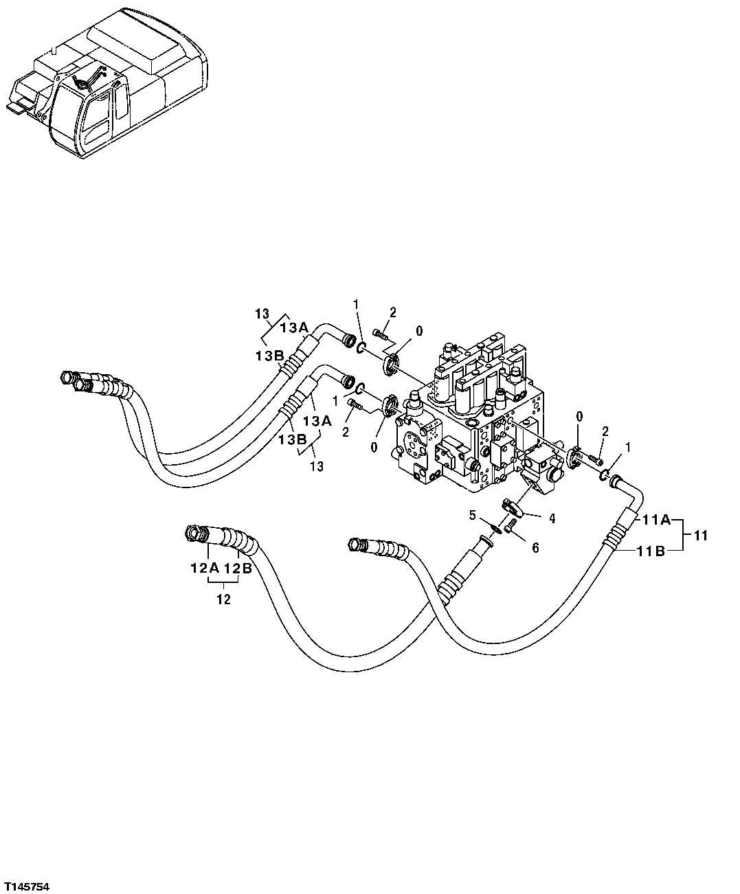 Схема запчастей John Deere 30CLC - 325 - ARM BRACKET LINES 3360 HYDRAULIC SYSTEM