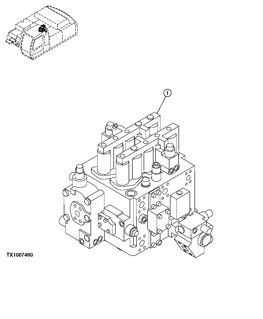 Схема запчастей John Deere 30CLC - 330 - CONTROL VALVE 3360 HYDRAULIC SYSTEM