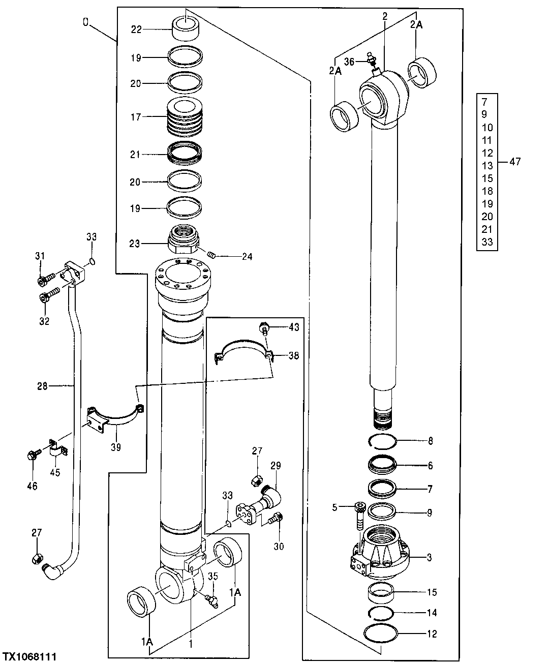 Схема запчастей John Deere 30CLC - 377 - Bucket Cylinder ( - XXXXXX) 3360 HYDRAULIC SYSTEM