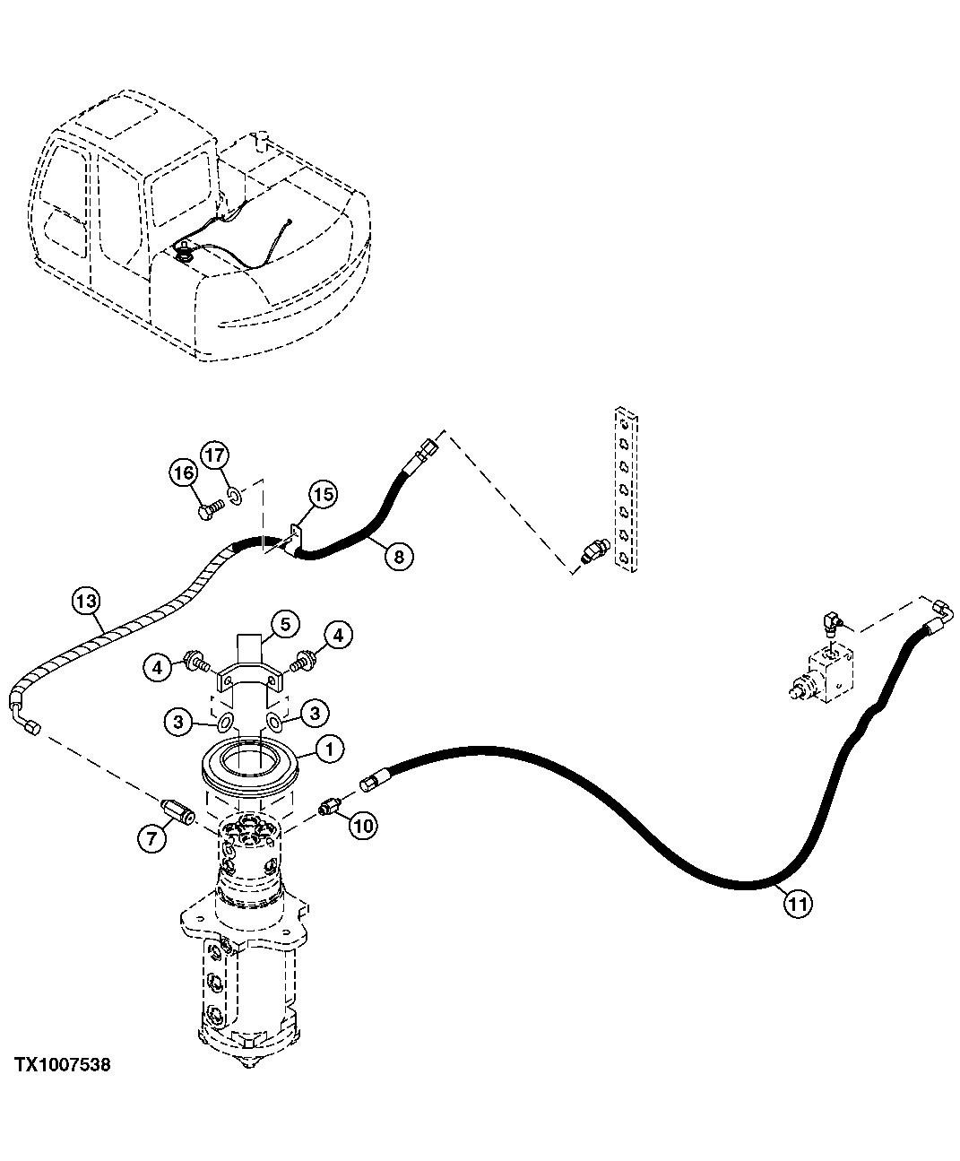 Схема запчастей John Deere 60C LC - 1 - ROTARY MANIFOLD COVER AND MOUNTING 0260 AXLES, DIFFERENTIALS & SUSPENSION SYSTEM