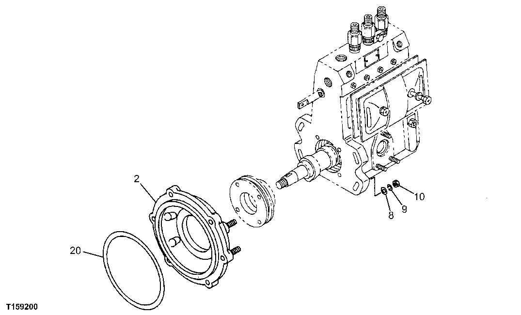 Схема запчастей John Deere 60C LC - 35 - FUEL INJECTION PUMP MOUNTING 0413 FUEL INJECTION SYSTEM