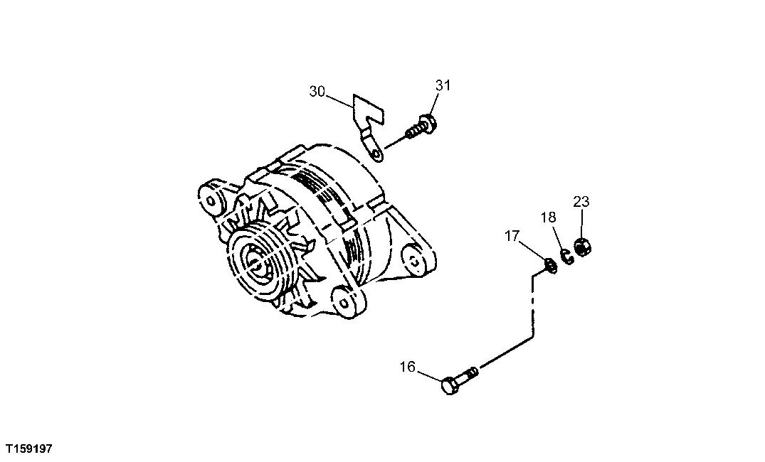 Схема запчастей John Deere 60C LC - 45 - ALTERNATOR MOUNTING 0423 ALTERNATOR AND GENERATOR MOUNTING