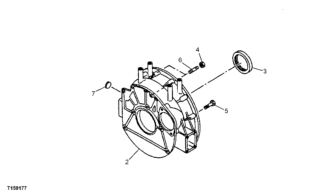 Схема запчастей John Deere 60C LC - 48 - FLYWHEEL HOUSING 0433 FLYWHEEL, HOUSING & FASTENINGS