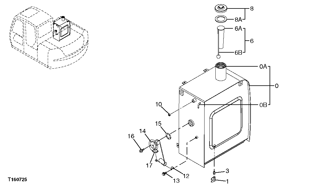 Схема запчастей John Deere 60C LC - 58 - FUEL TANK 0560 EXTERNAL FUEL SUPPLY SYSTEMS