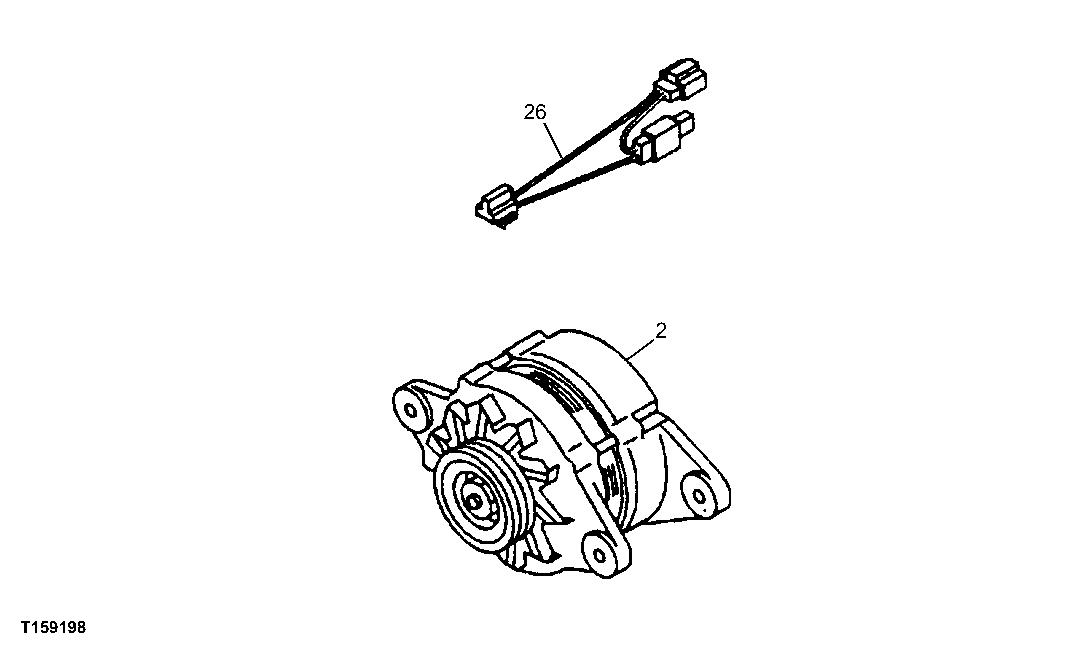 Схема запчастей John Deere 60C LC - 66 - ALTERNATOR 1672 ALTERNATOR, REGULATOR & CHARGING SYSTEM WIRING