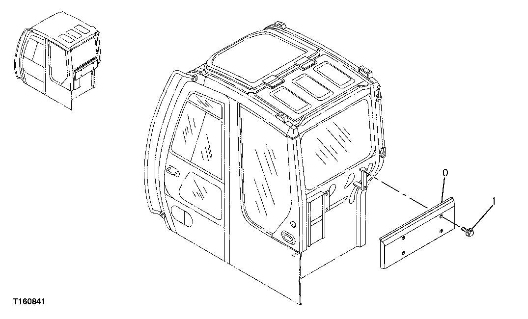 Схема запчастей John Deere 60C LC - 97 - CAB COVER 1810 OPERATOR ENCLOSURE