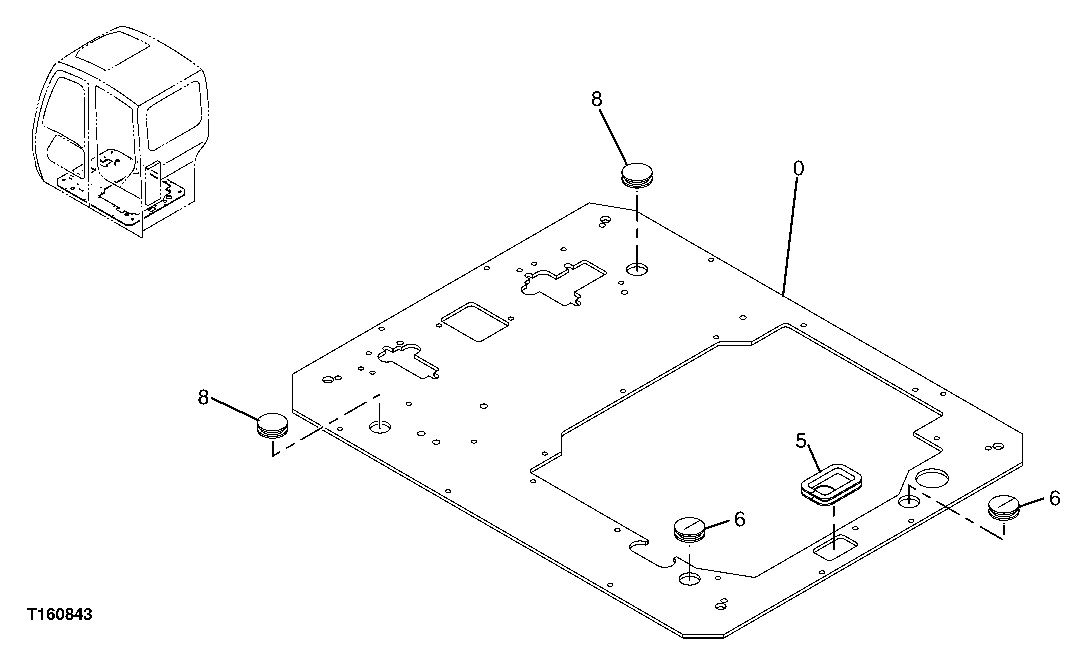 Схема запчастей John Deere 60C LC - 99 - FLOOR PLATE 1810 OPERATOR ENCLOSURE