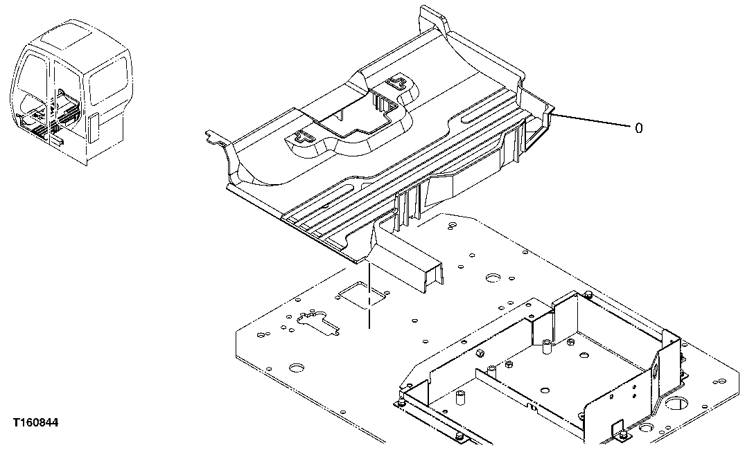 Схема запчастей John Deere 60C LC - 101 - CAB FLOOR MAT 1810 OPERATOR ENCLOSURE