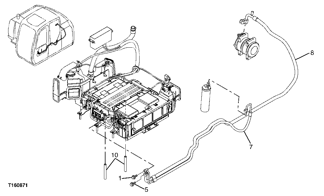 Схема запчастей John Deere 60C LC - 113 - AIR CONDITIONER HOSES 1830 HEATING AND AIR CONDITIONING