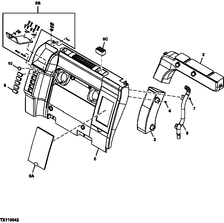 Схема запчастей John Deere 60C LC - 118 - REAR TRAY 1830 HEATING AND AIR CONDITIONING