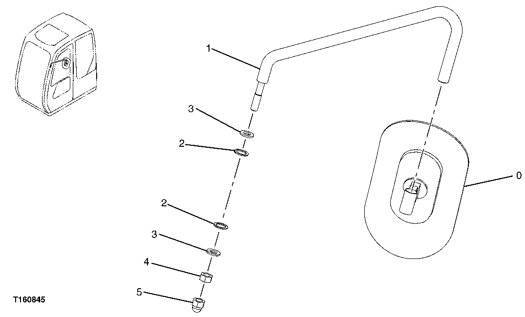 Схема запчастей John Deere 60C LC - 138 - REAR VIEW MIRROR(UNITES BUILT BEFORE JUNE 2006) 2002 MIRROR