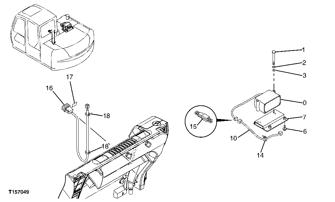 Схема запчастей John Deere 60C LC - 140 - TRAVEL MOTION ALARM 2004 WARNING DEVICES INCLUDING HORN & REVERSE ALARM