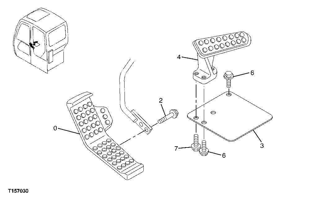 Схема запчастей John Deere 60C LC - 155 - RIGHT PROPEL PEDAL (STANDARD BOOM) 3315 CONTROLS LINKAGE