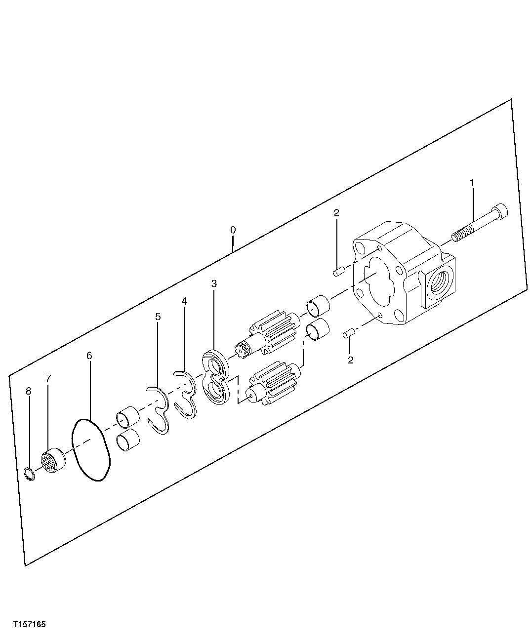 Схема запчастей John Deere 60C LC - 187 - PILOT PUMP COMPONENTS 3361 HYDRAULIC PUMP