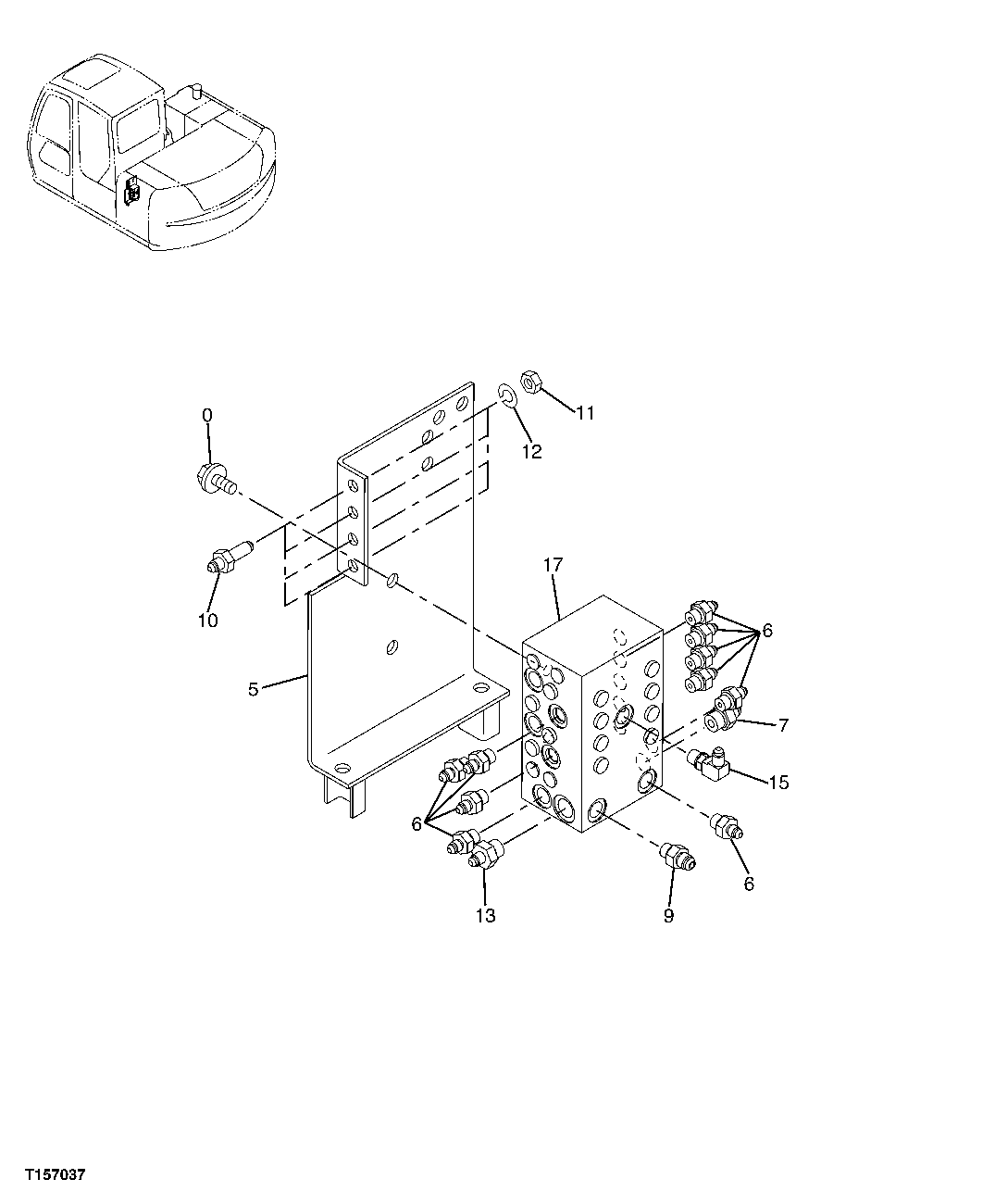 Схема запчастей John Deere 60C LC - 190 - FLOW REGULATOR VALVE MANIFOLD (SN -011047) 3362 CONTROL AND LOAD HOLDING VALVES