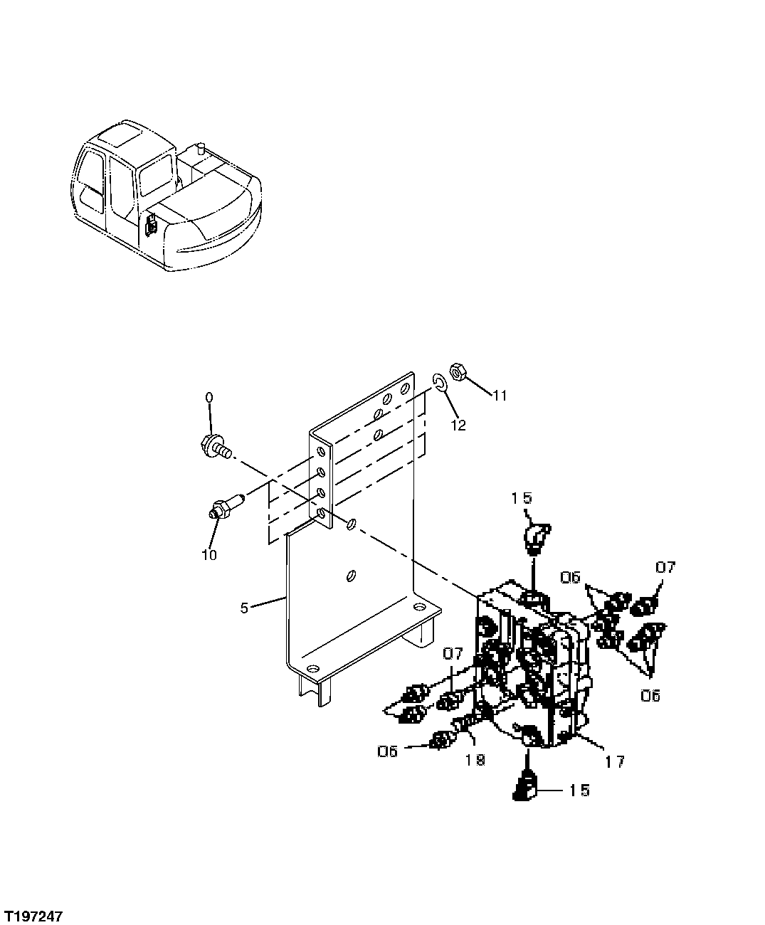 Схема запчастей John Deere 60C LC - 191 - FLOW REGULATOR VALVE MANIFOLD (SN 011048- ) 3362 CONTROL AND LOAD HOLDING VALVES