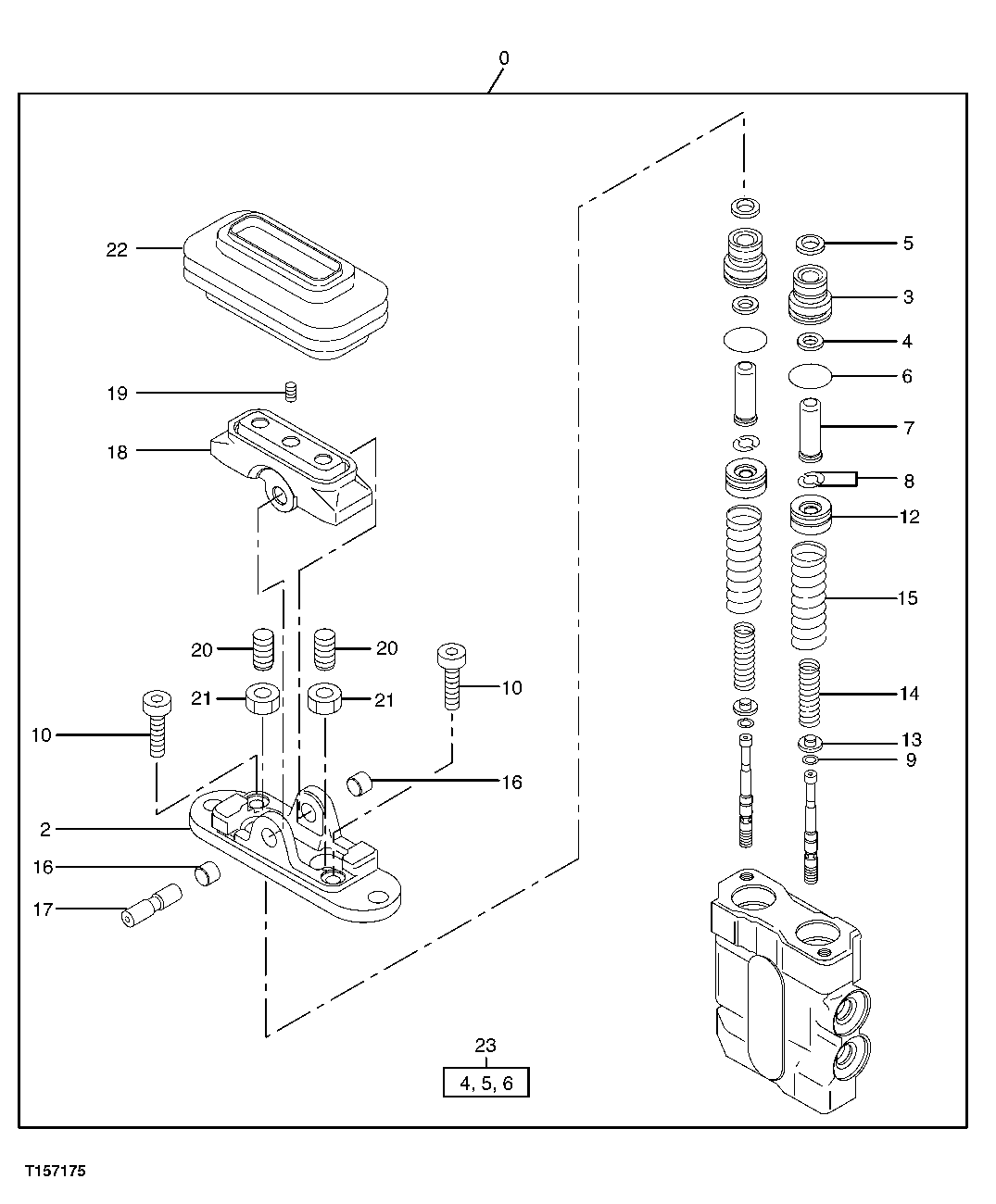 Схема запчастей John Deere 60C LC - 203 - BLADE PILOT CONTROLLER COMPONENTS 3362 CONTROL AND LOAD HOLDING VALVES