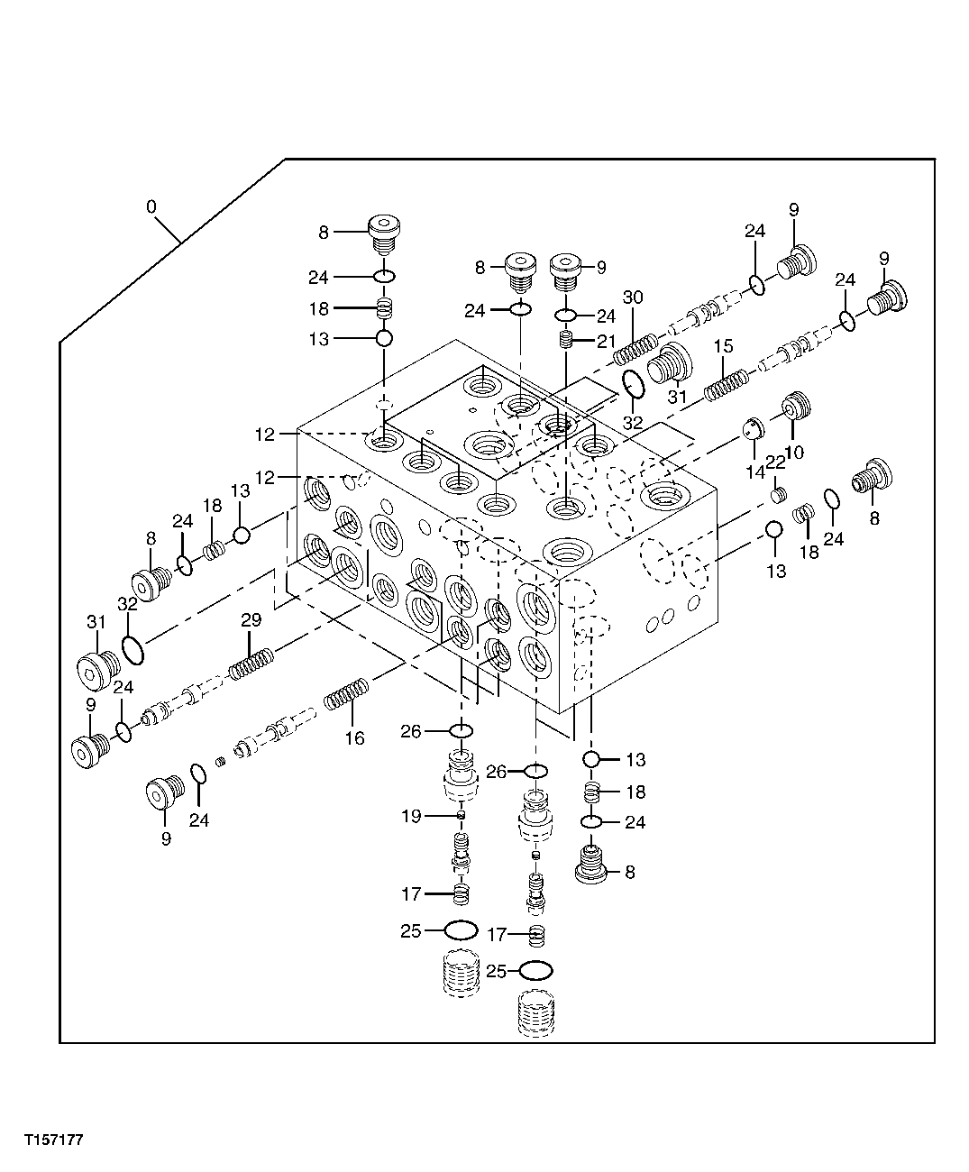 Схема запчастей John Deere 60C LC - 206 - FLOW CONTROL VALVE 3362 CONTROL AND LOAD HOLDING VALVES