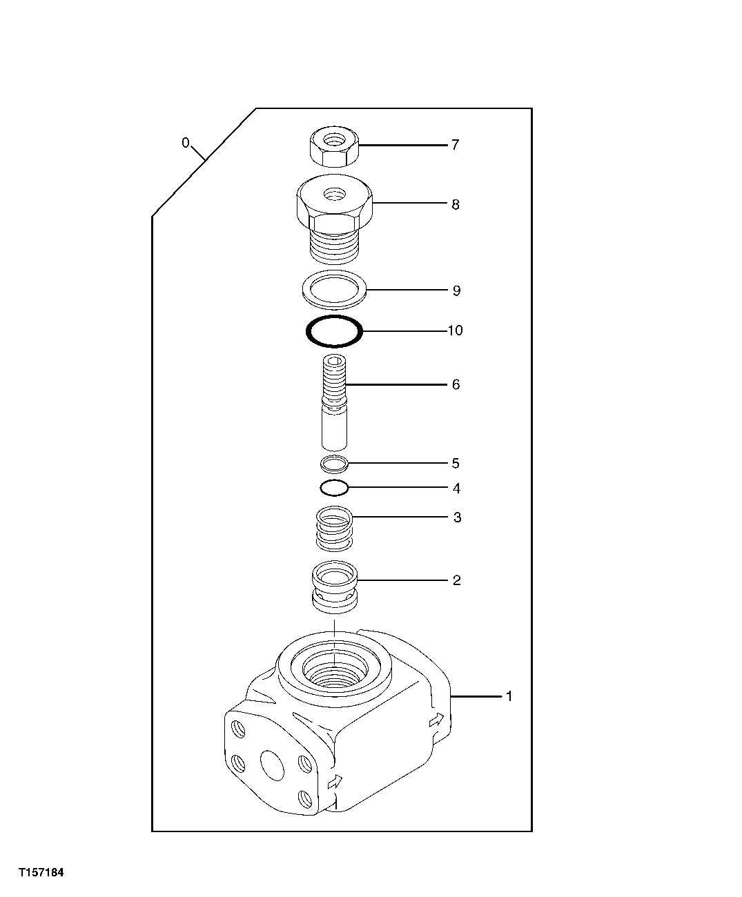 Схема запчастей John Deere 60C LC - 212 - SLOW-RETURN VALVE 3362 CONTROL AND LOAD HOLDING VALVES