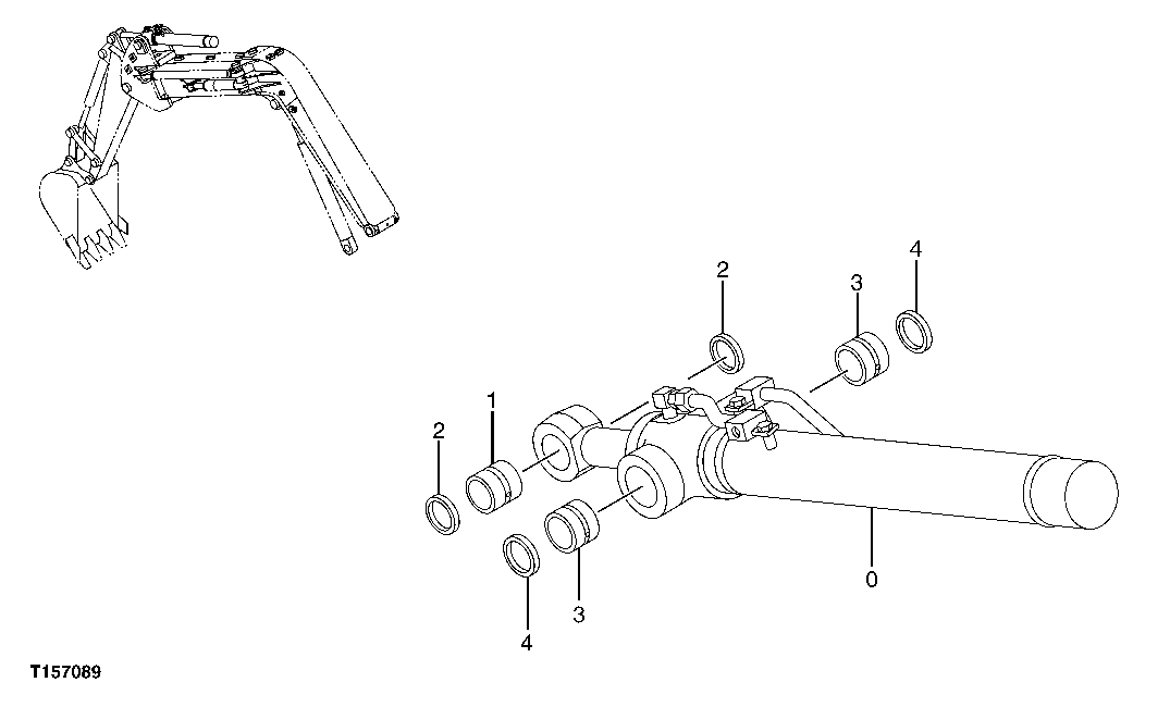 Схема запчастей John Deere 60C LC - 245 - ARM CYLINDER (OFFSET BOOM) 3365 HYDRAULIC CYLINDERS