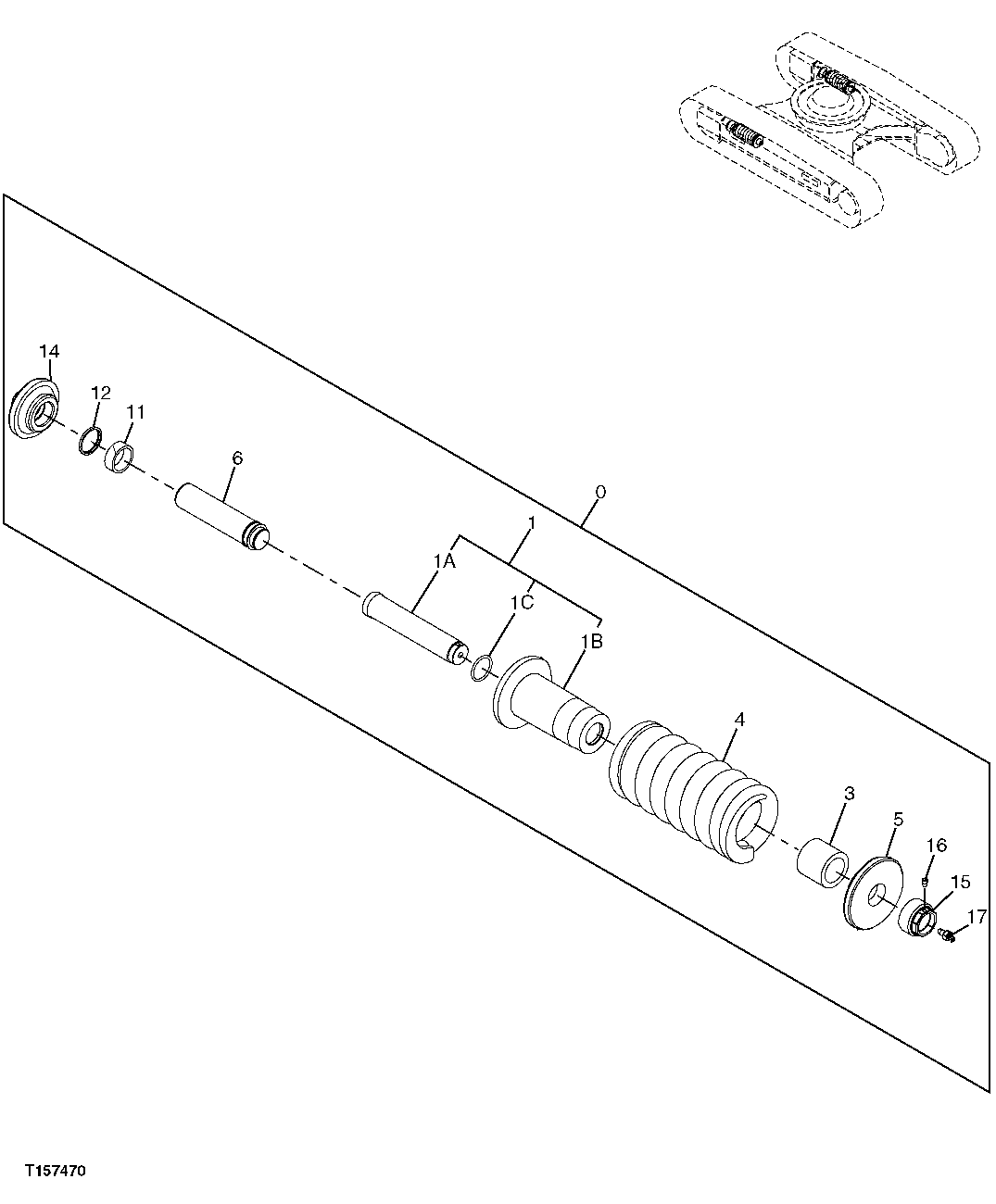 Схема запчастей John Deere 2054 - 5 - TRACK CHAIN TENSION ADJUSTER 0130 TRACK SYSTEMS