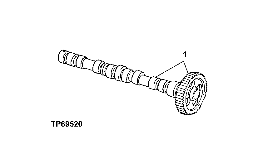 Схема запчастей John Deere 2054 - 22 - CAMSHAFT 0400 Engine 4045HP051-RE508144 4045HP051