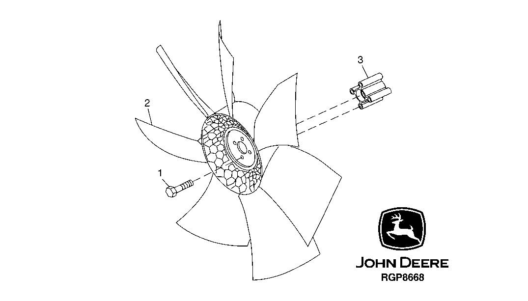 Схема запчастей John Deere 2054 - 72 - ENGINE COOLING FAN AND HUB 0512 FAN