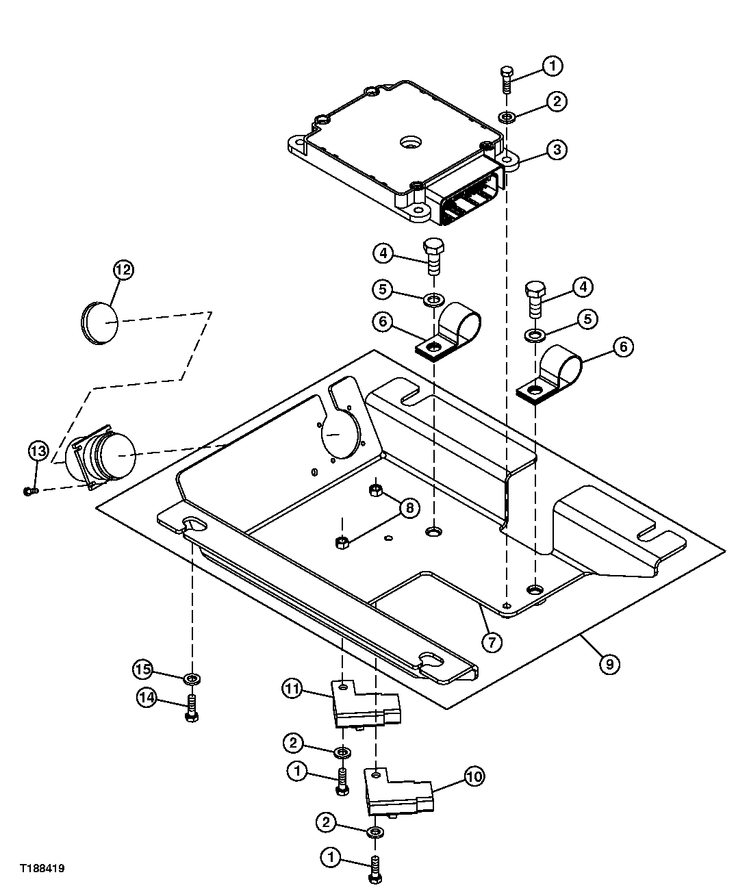 Схема запчастей John Deere 2054 - 97 - ENGINE CONTROL UNIT ASSEMBLY 1674 WIRING HARNESS & SWITCHES